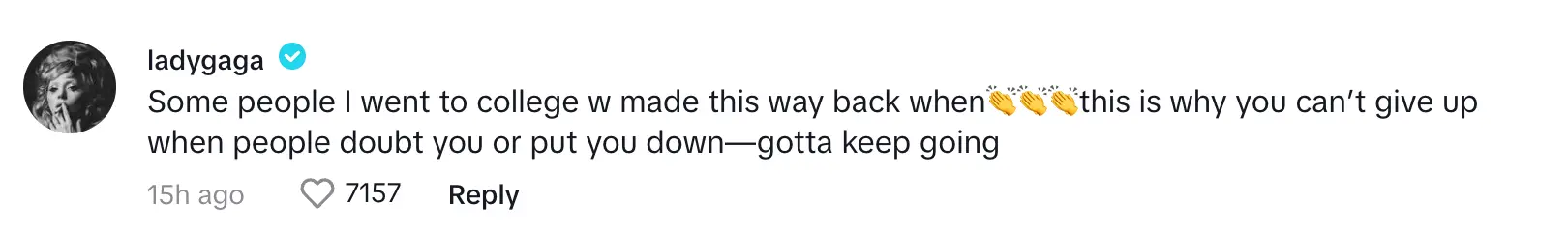 Lady Gaga herself commented on the post (TikTok/@instxdk24ds)