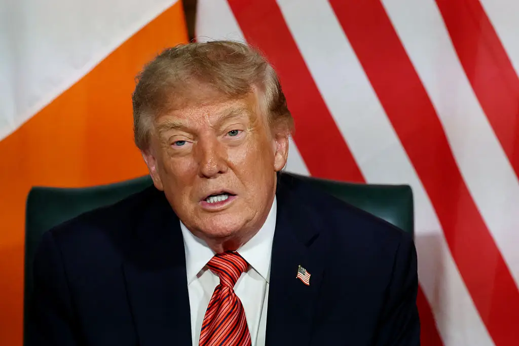 He is currently in Dublin before traveling to his golfing resort in Doonbeg, County Clare. (Anna Moneymaker/Getty Images)