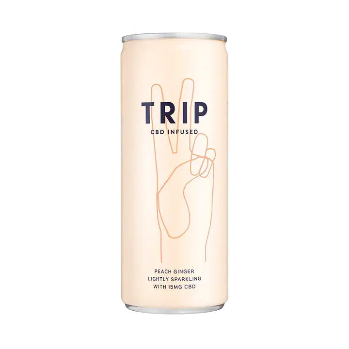 TRIP Peach Gnger CBD drink.