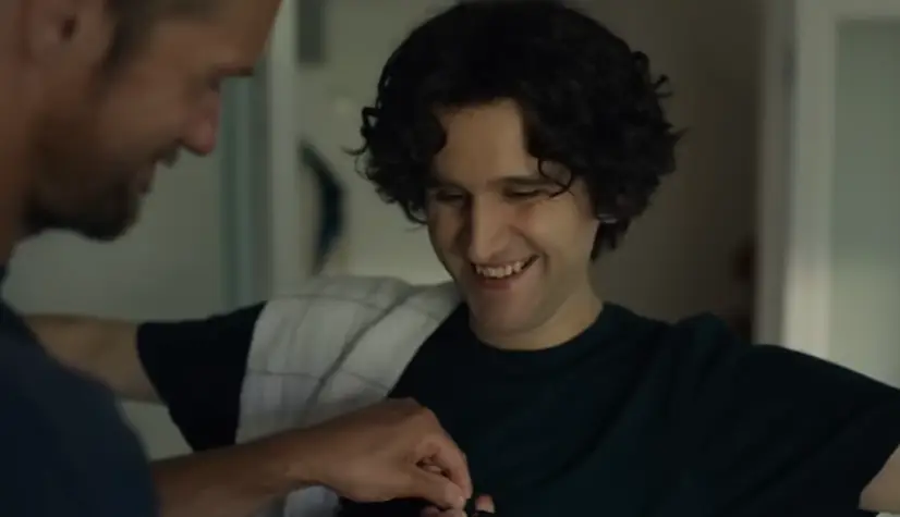 The long-haired actor is 'unrecognizable' in a shot from the trailer (YouTube/Picturehouse)