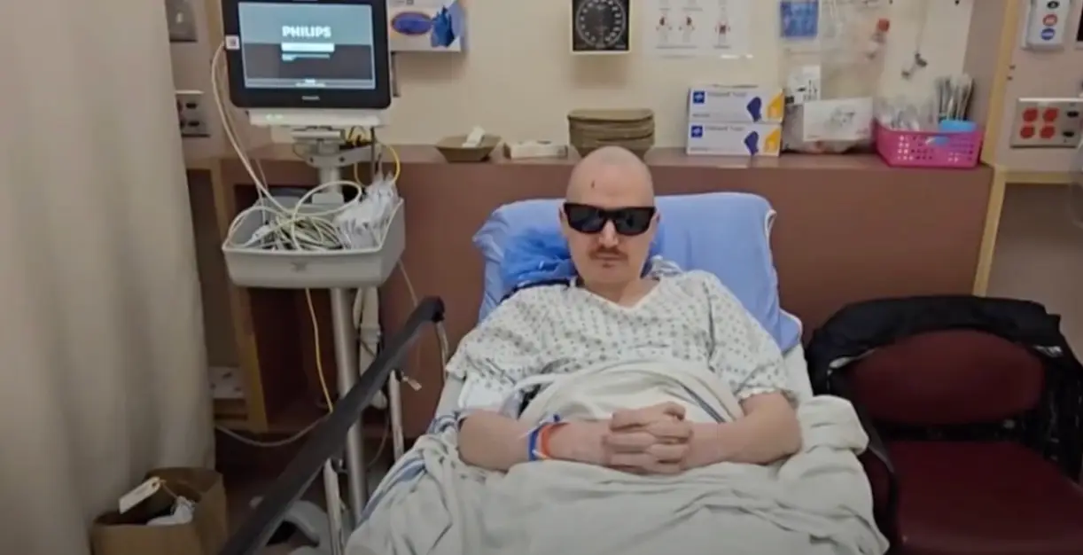 He said he burst into tears immediately after the surgery (ABC7/YouTube)