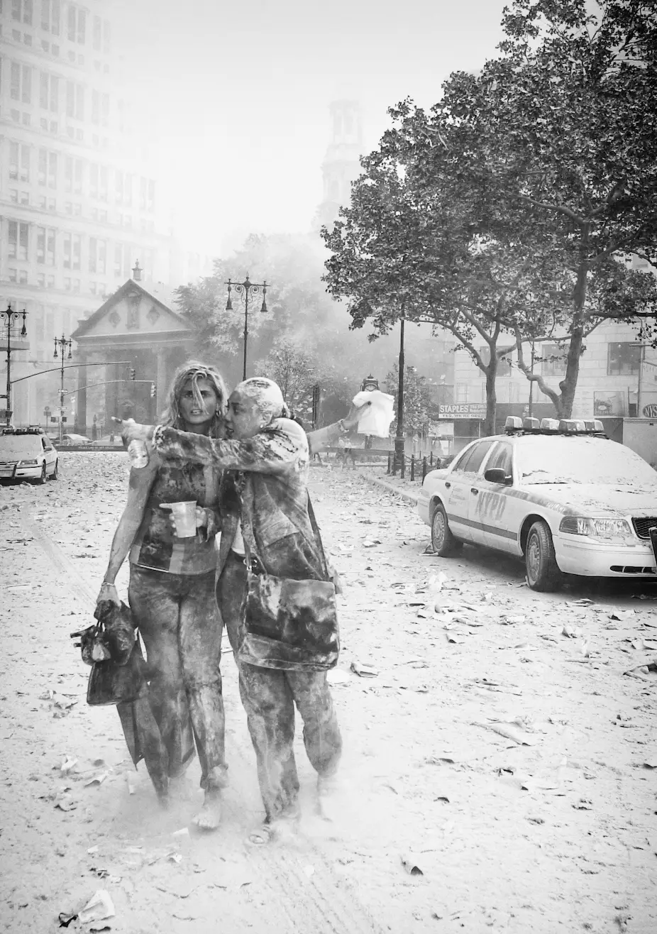 The entire area was covered in ash from the towers (Courtesy of the 9/11 Memorial & Museum)