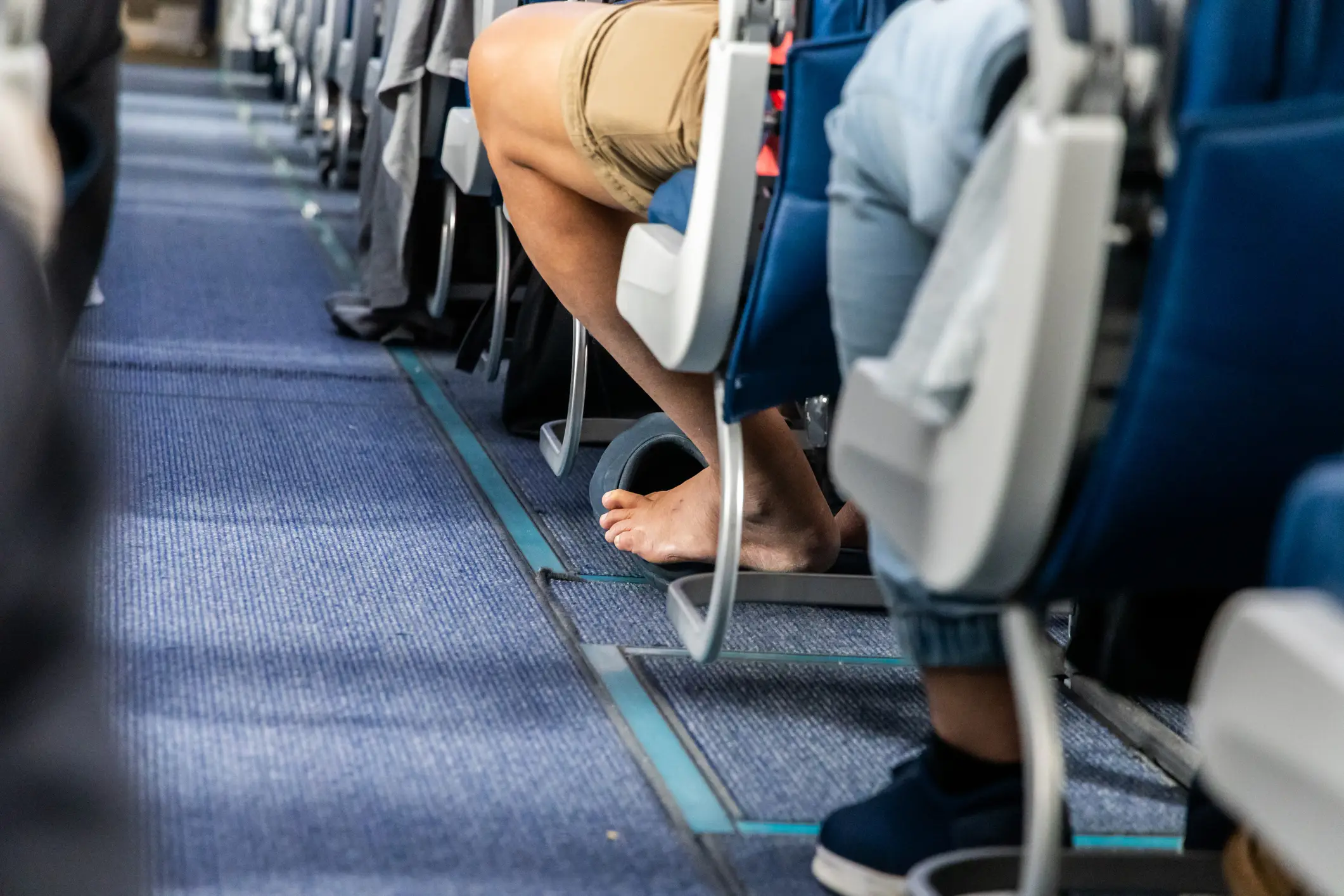 The flight attendant also warned against going barefoot on the plane (Getty Stock)