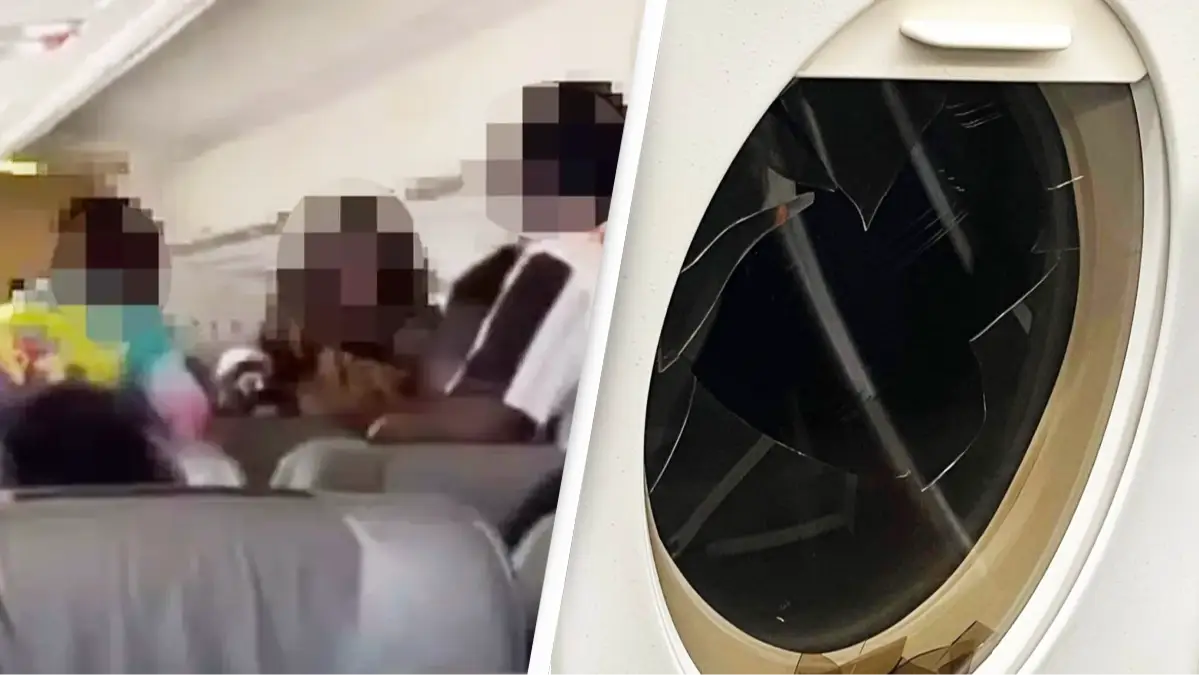 Plane forced to make emergency landing after wild fight results in smashed window