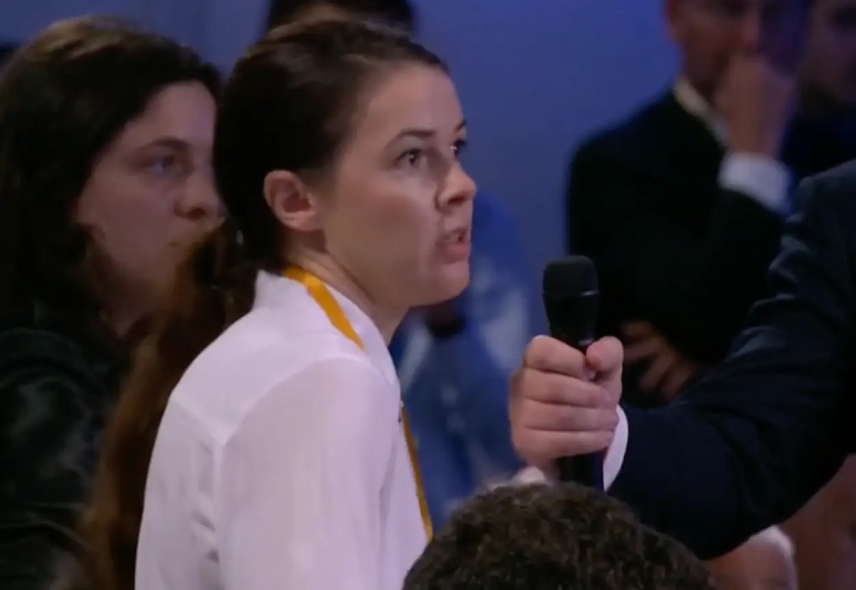 BBC Ukrainian journalist Myroslava Petsa spoke to Trump at the summit (BBC)