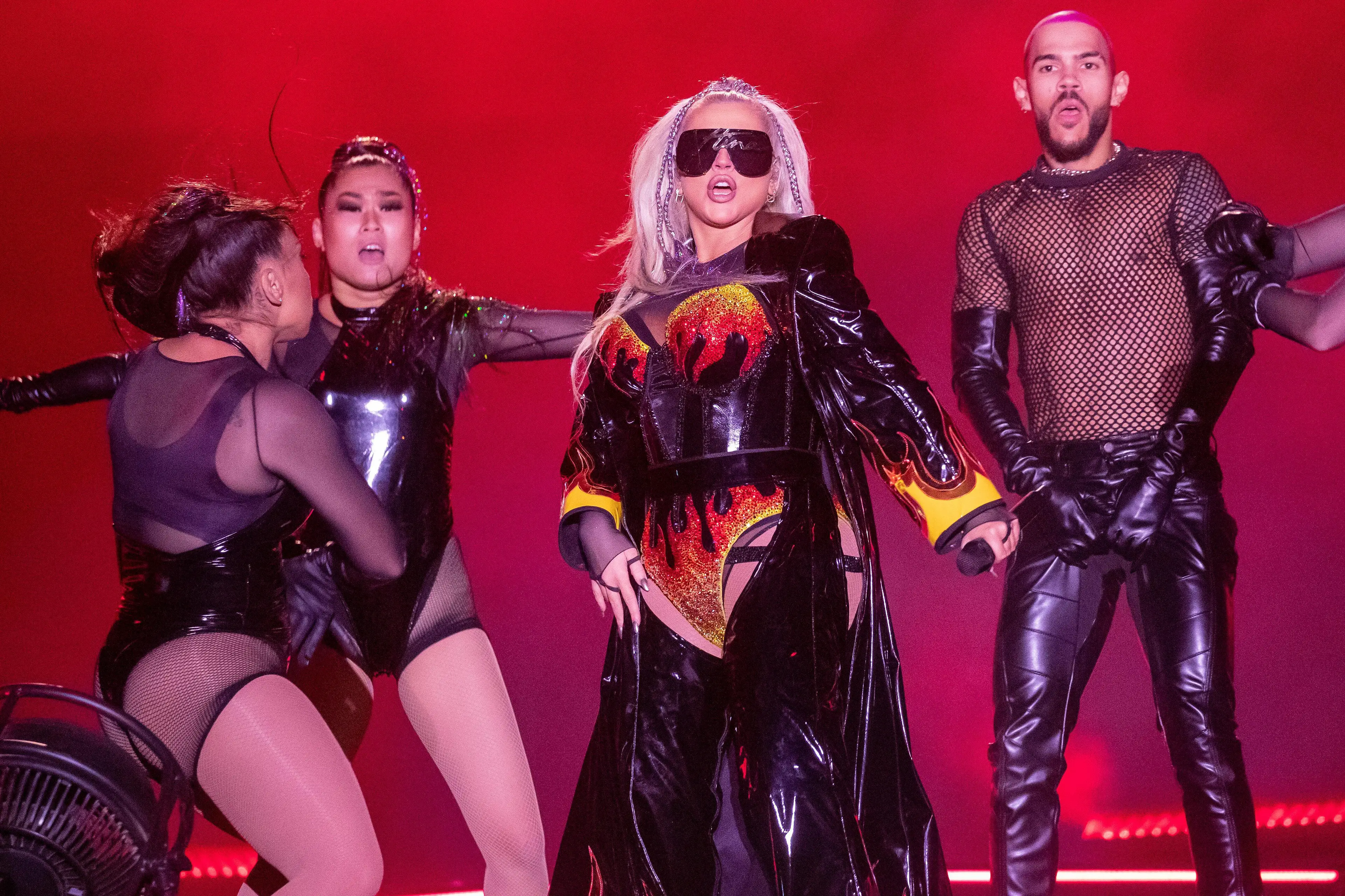 Christina Aguilera performing at Brighton Pride.