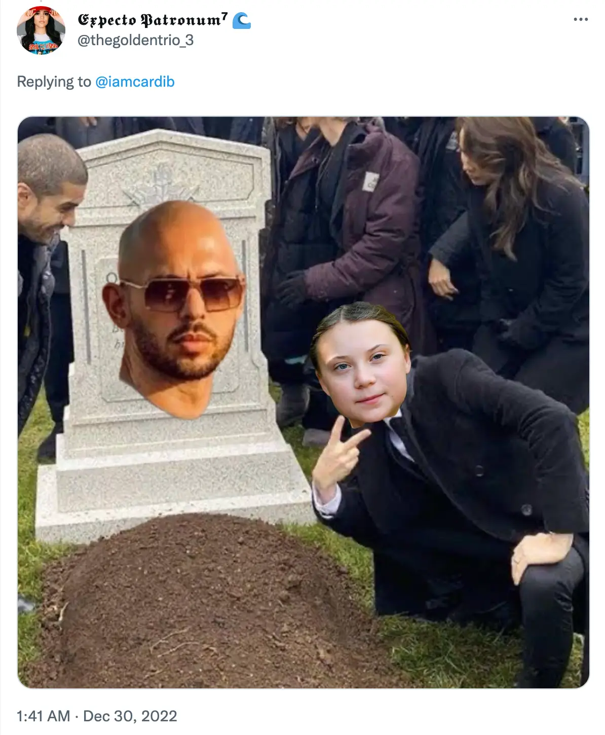 One user responded to Cardi B with a meme about the incident.