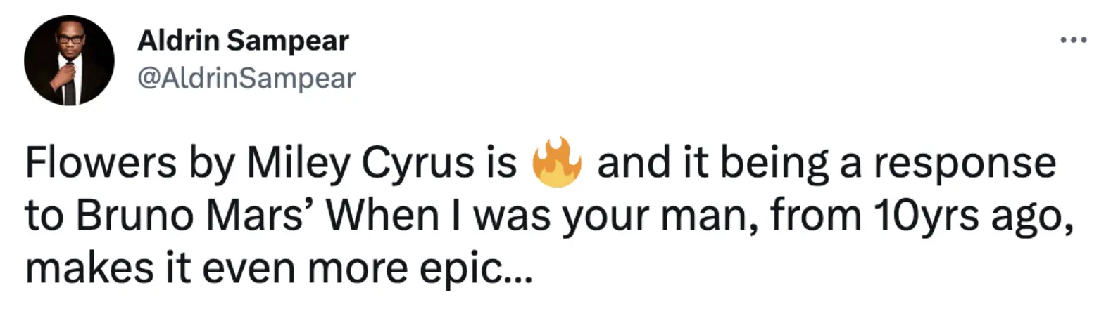 Some people think 'Flowers' is a response to Mars' song.