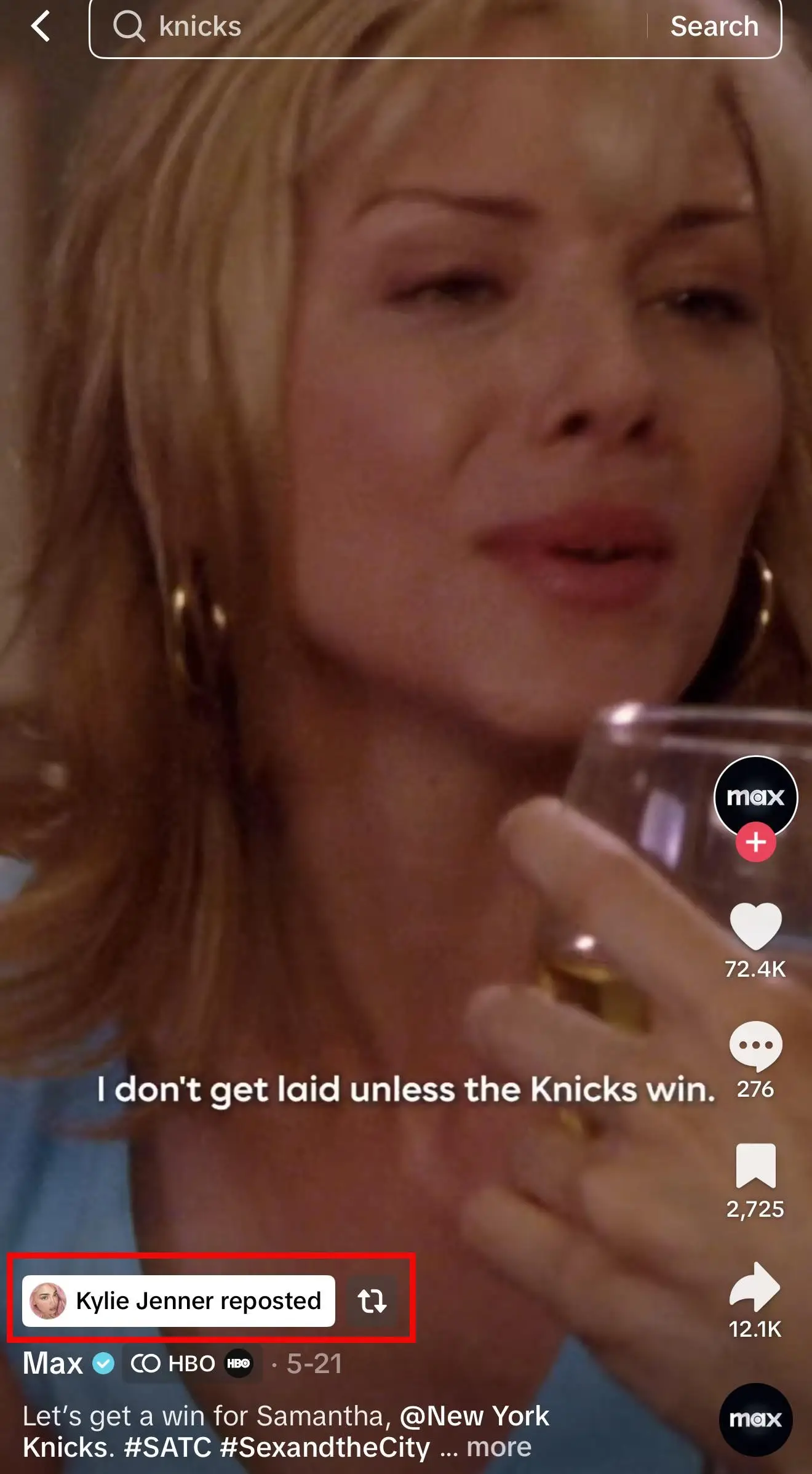 Eagled-eyed TikTokers spotted the cheeky clip that Kylie reposted (TikTok)