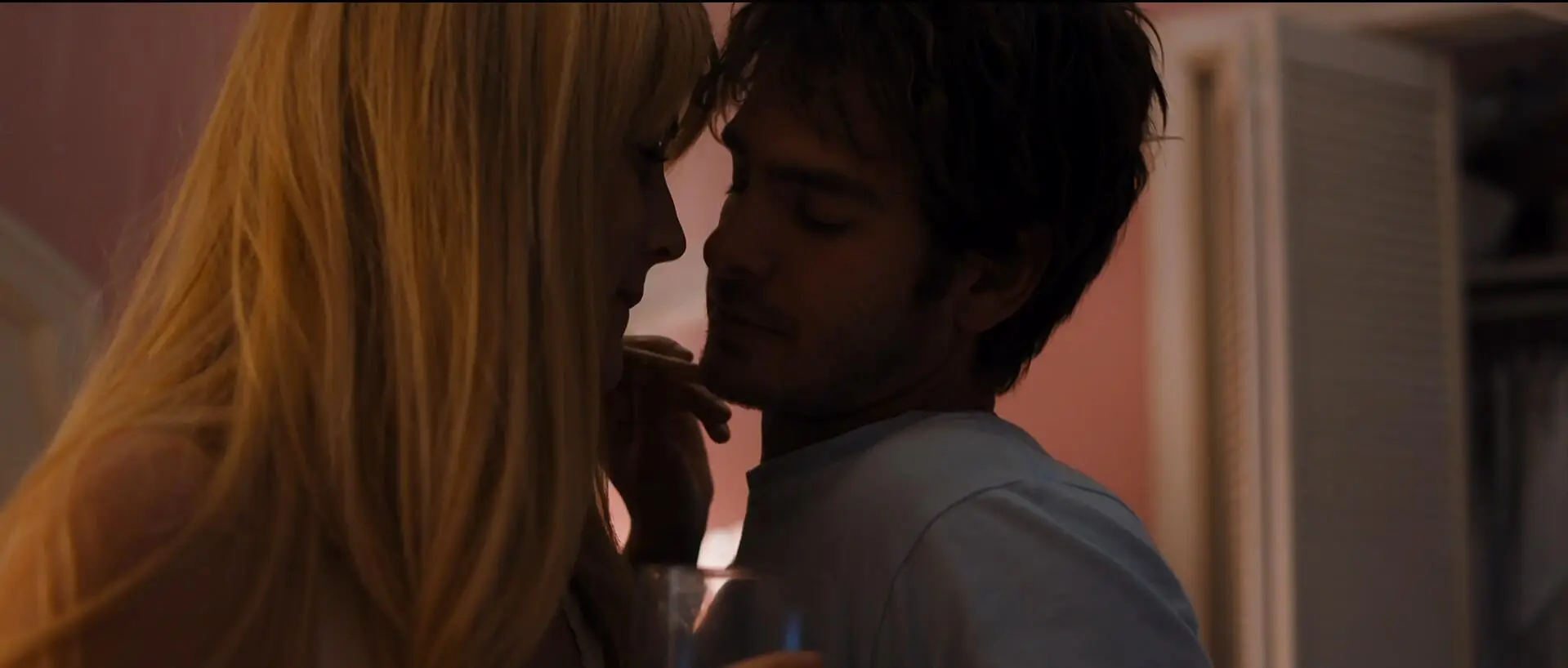 Garfield and Keough shared a kiss in the movie.