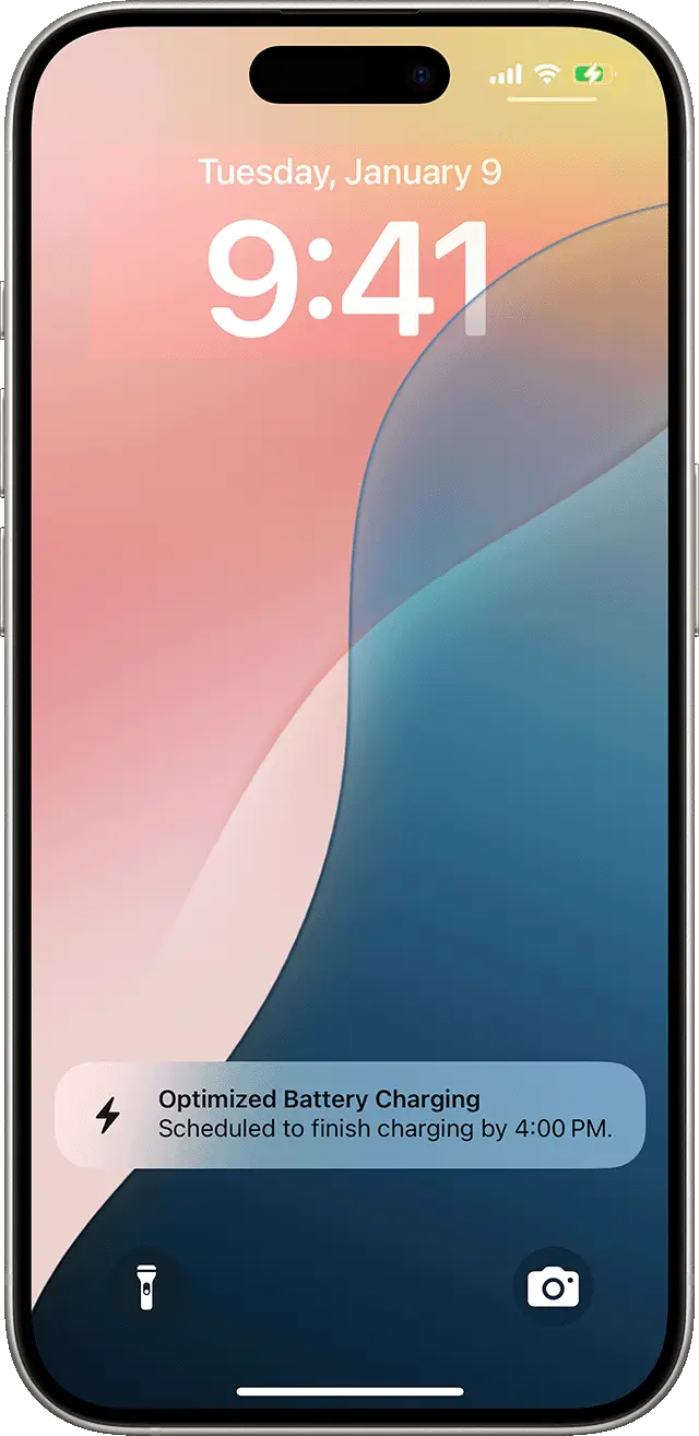 Optimized Battery Charging is on by default when you set up your iPhone (Apple)