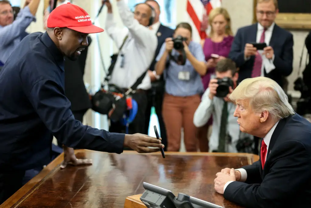 Kanye West has appealed for President Donald Trump, who he met with in the Oval Office during his first term, to quash Diddy's charges (Oliver Contreras - Pool/Getty Images)