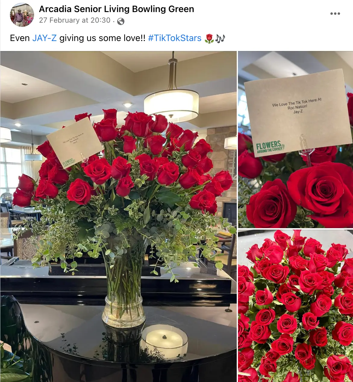 The residents also received flowers from Jay-Z.
