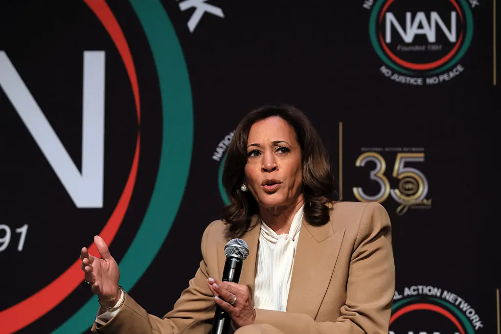 Kamala Harris spoke in New York about the potential to run once again (Photo by Spencer Platt/Getty Images)
