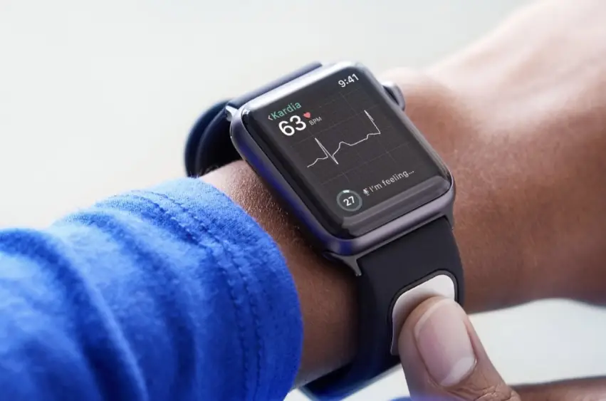 The KardiaBand, which was released as an accessory to earlier models of the Apple Watch.