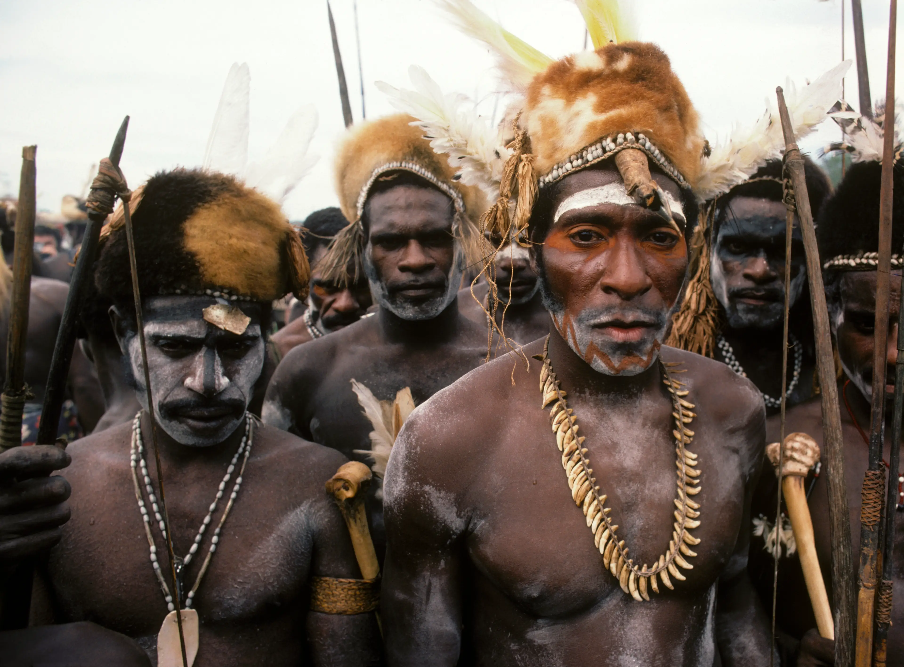 Group of Asmat people pictured in 1976 (Francois Gohier / VWPics/Universal Images Group via Getty Images)