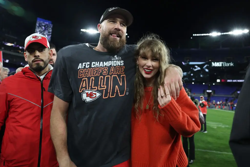 Travis Kelce claims he and fiancée Taylor Swift have 'never once' argued (Patrick Smith/Getty Images)