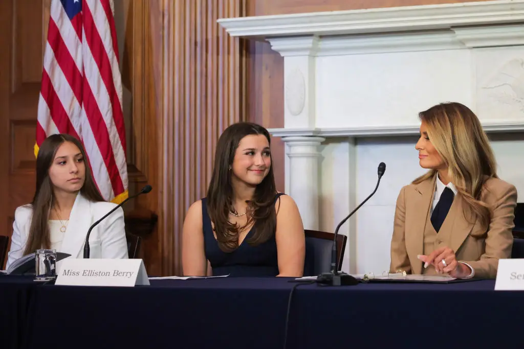The panel also heard from survivors, Francesca Mani and Elliston Berry (left to right) (Kayla Bartkowski/Getty Images)