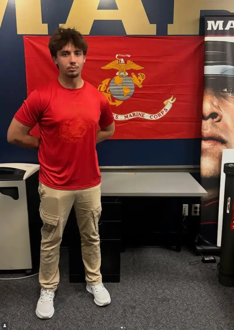 Lynch had enlisted as a Marine after Finn left for college (Instagram)