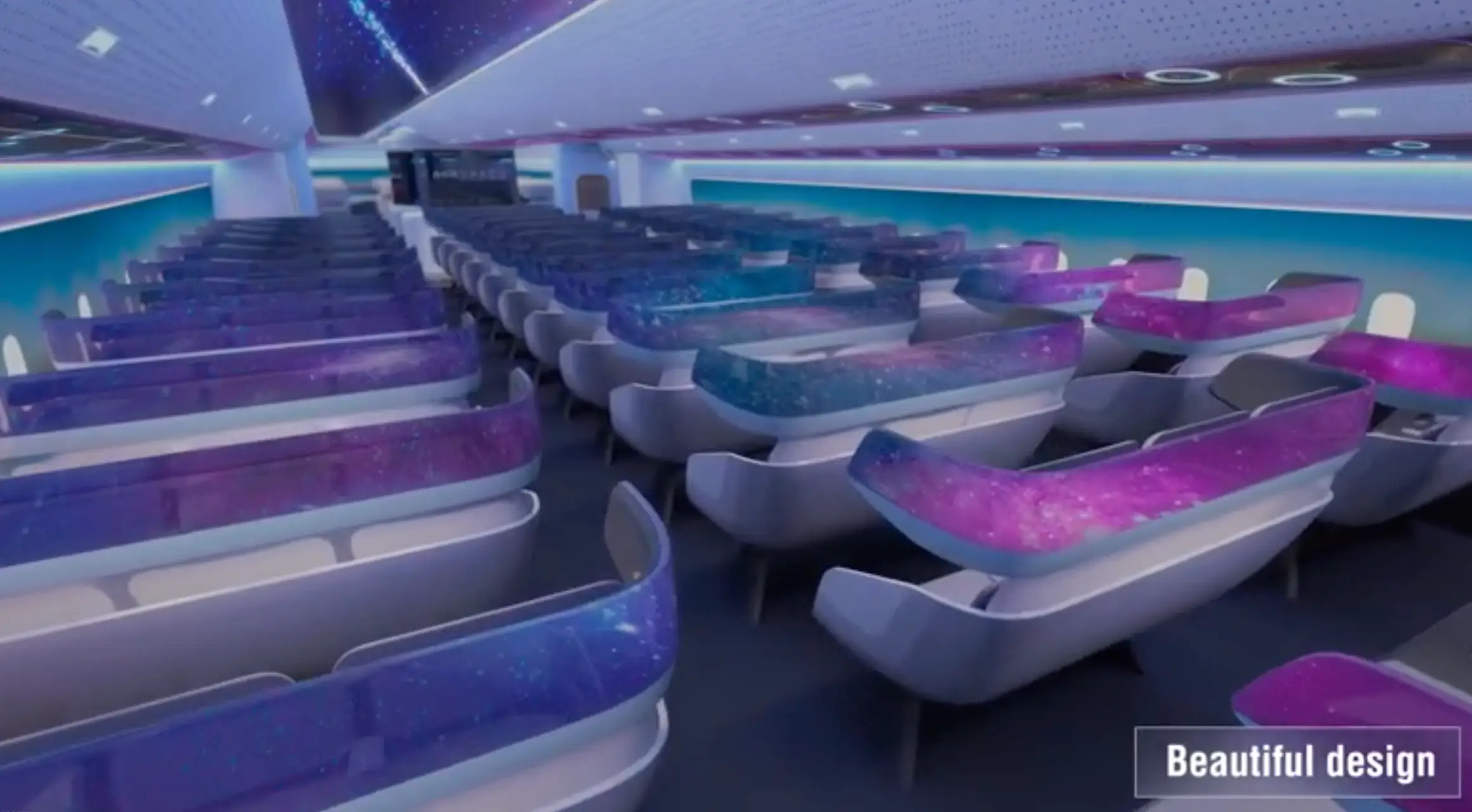 Ambient seatbacks and ceilings create a relaxing ambient space for all passengers to enjoy. (AIRBUS)