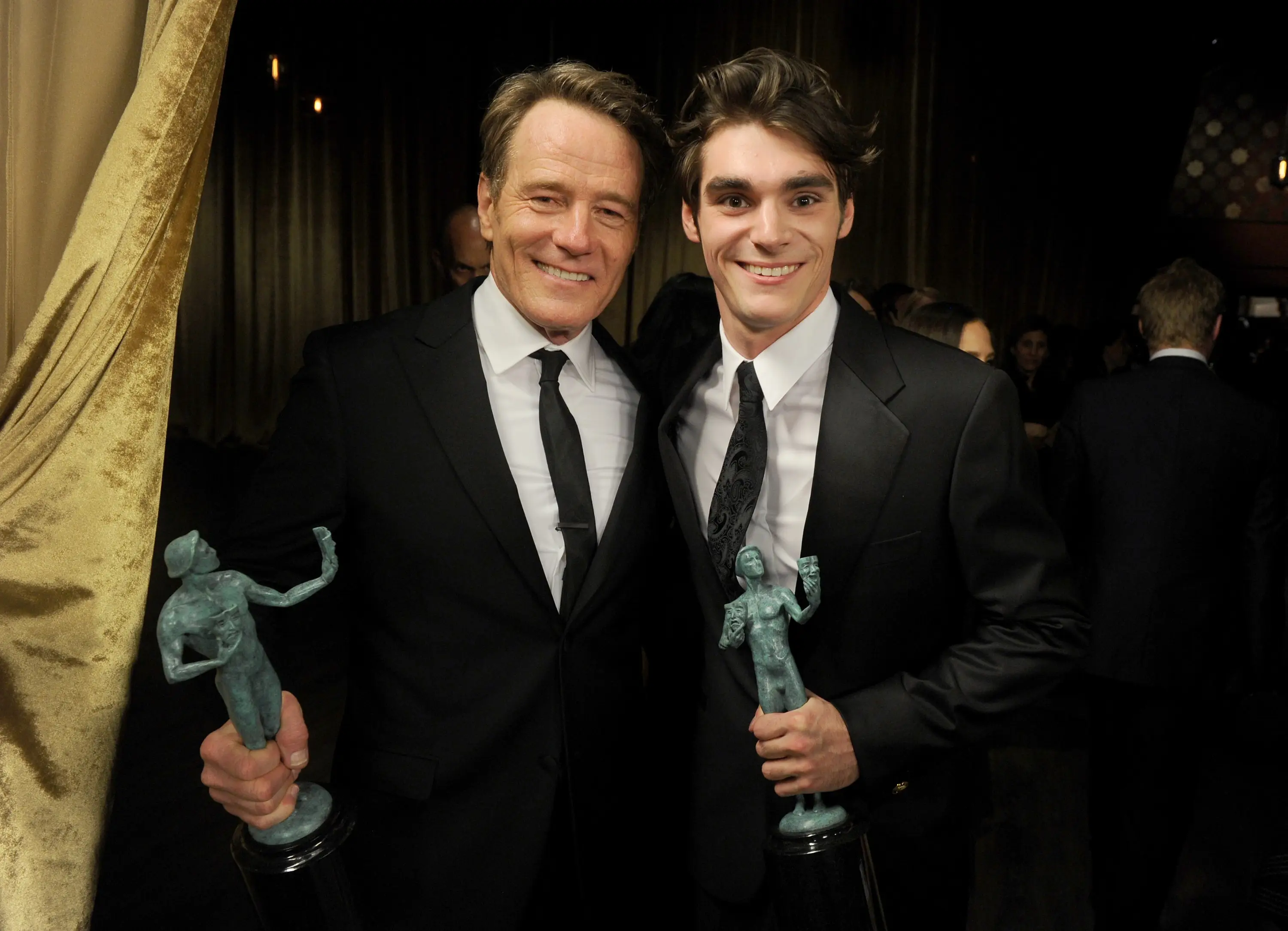 Bryan Cranston and RJ Mitte pictured in 2014 (Kevin Winter/WireImage)