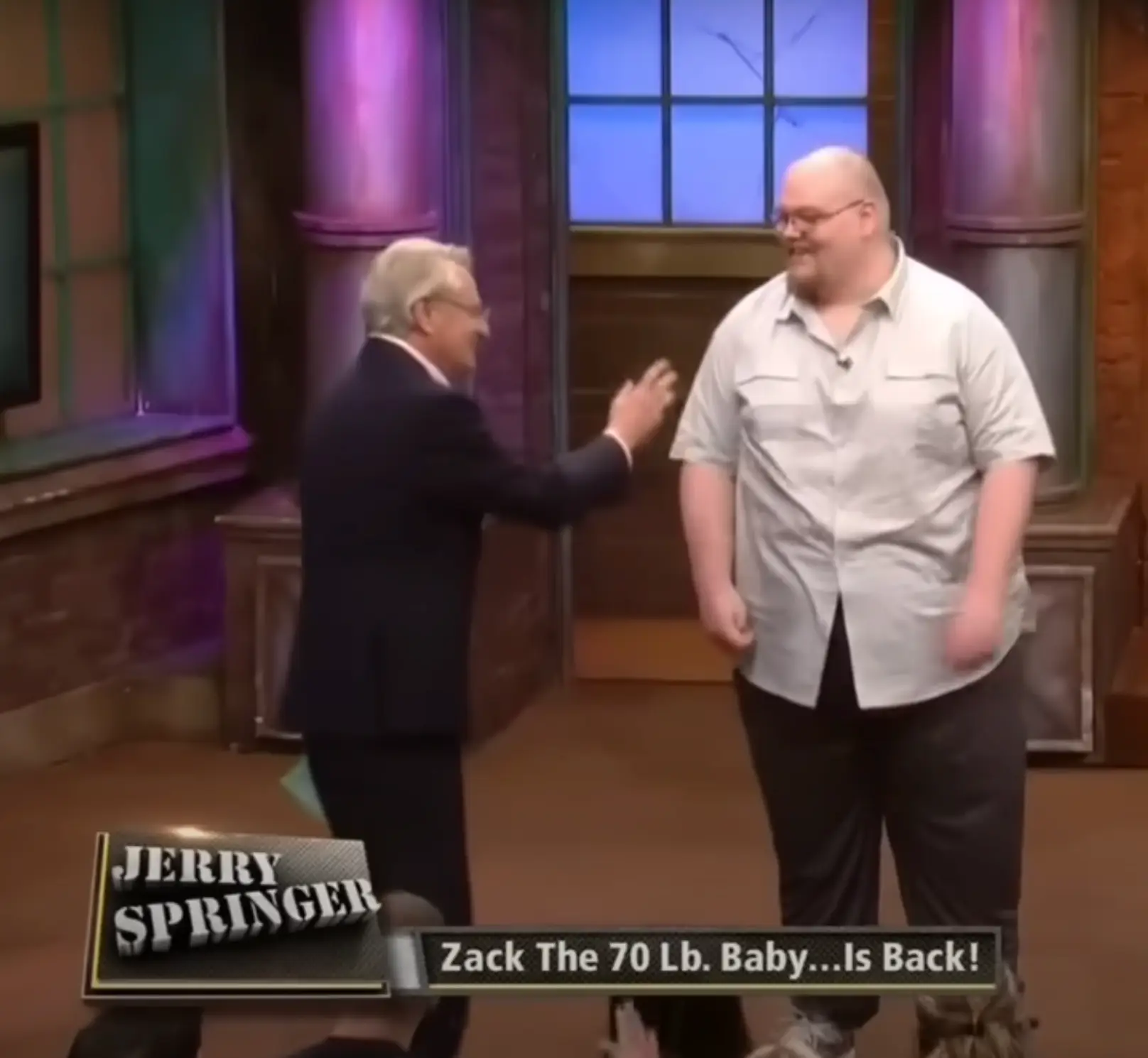 Zach appeared on The Jerry Springer Show a second time before his weight loss journey (The Jerry Springer Show)