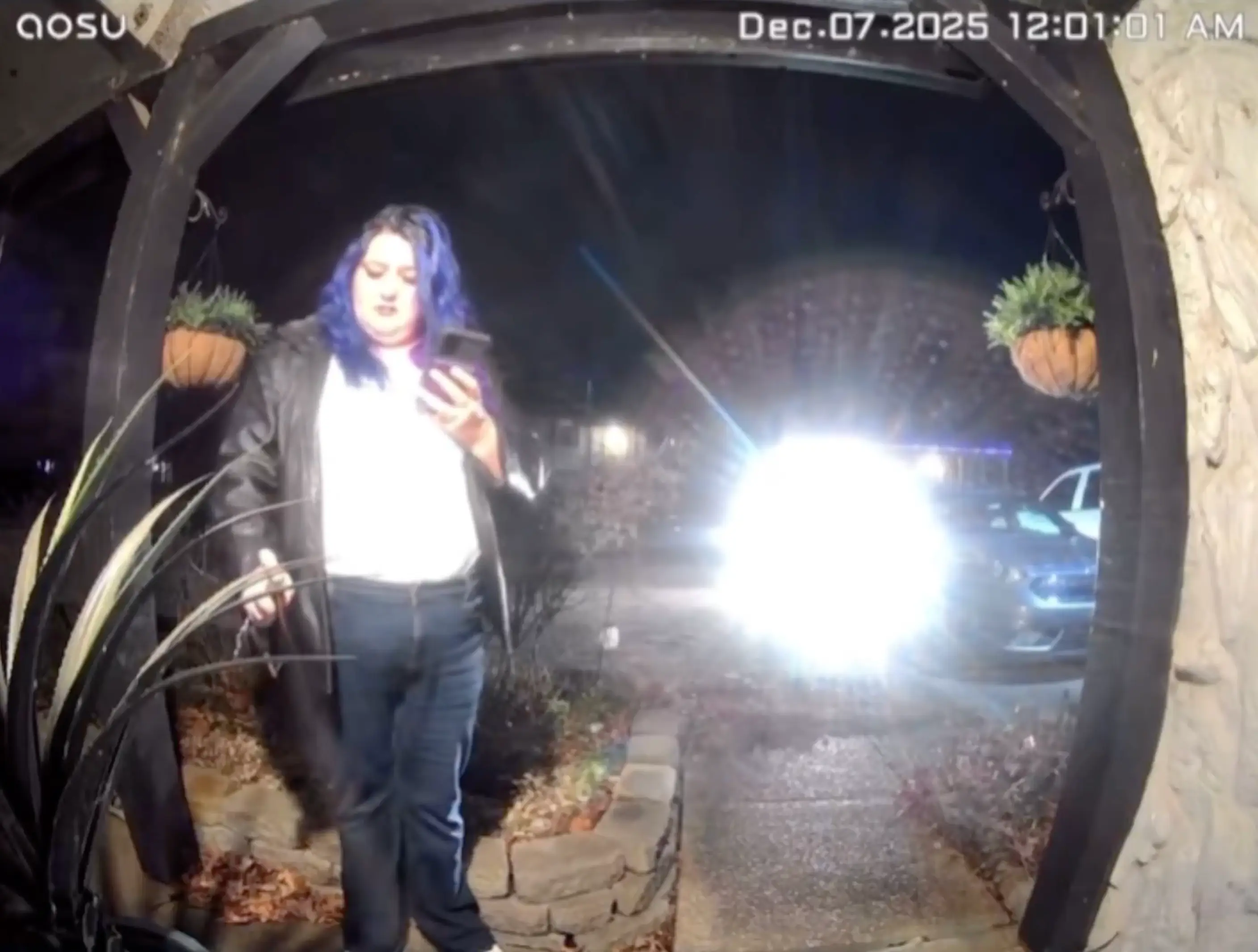 The video showed the delivery driver spraying a substance (Mark Cardin)