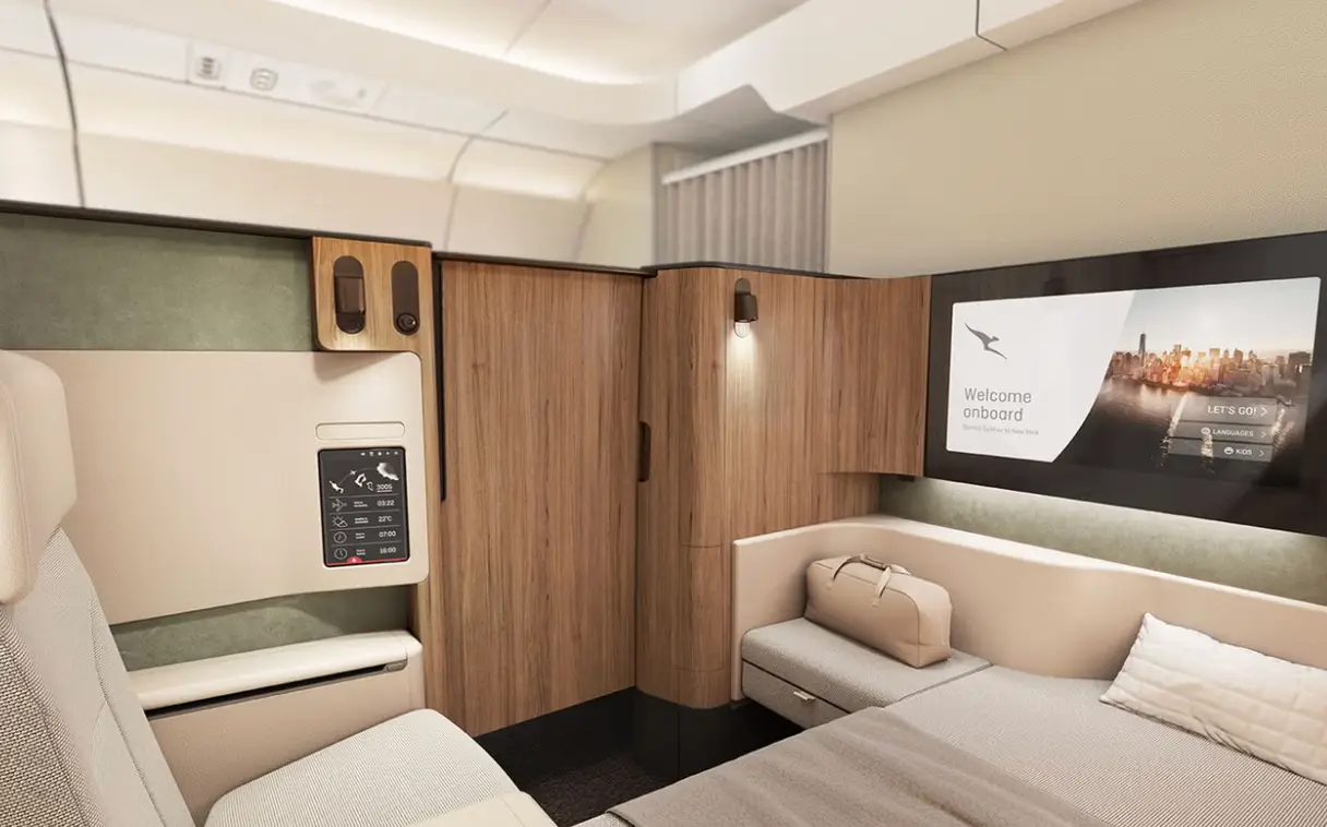 The flight should fly by in first class (Qantas)