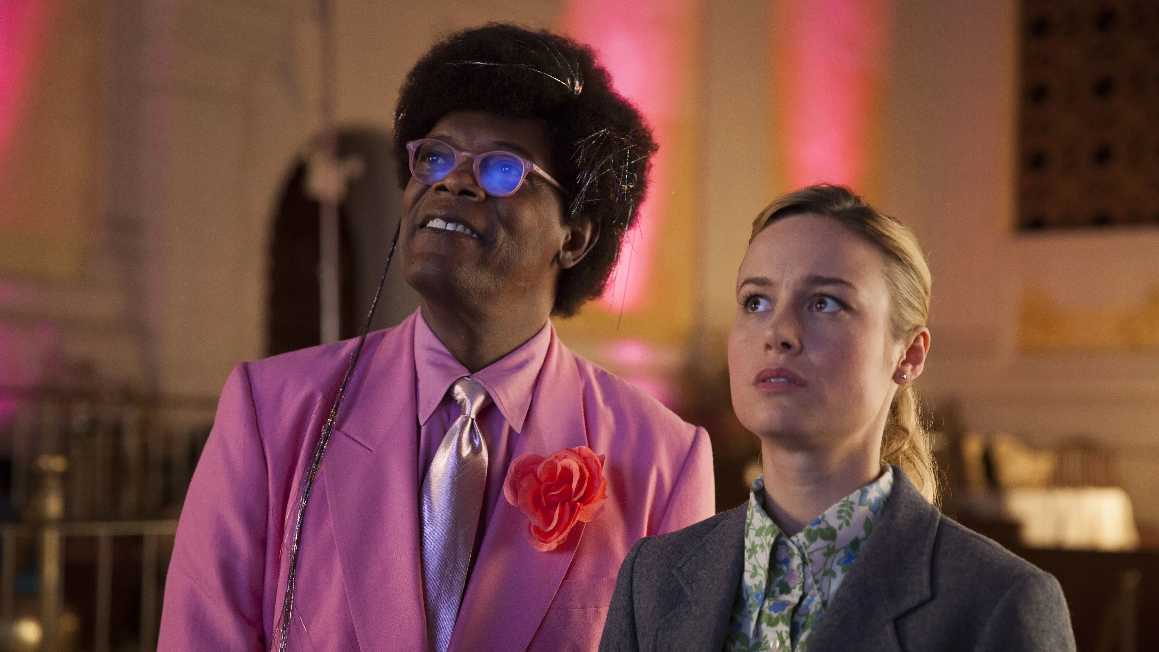 Samuel L. Jackson and Brie Larson in Unicorn Store.
