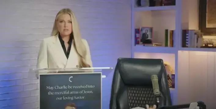 Erika Kirk spoke on her late husband's podcast (YouTube/Charlie Kirk)