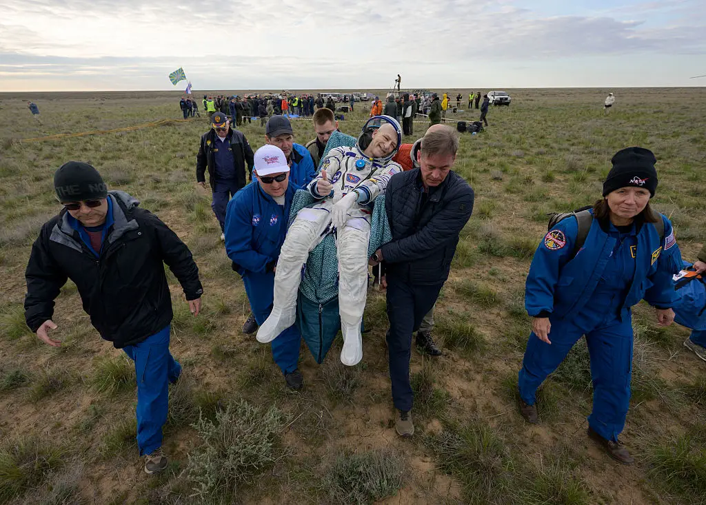 Don was carried to the medical tent upon his return to Earth (Bill Ingalls/NASA via Getty Images)