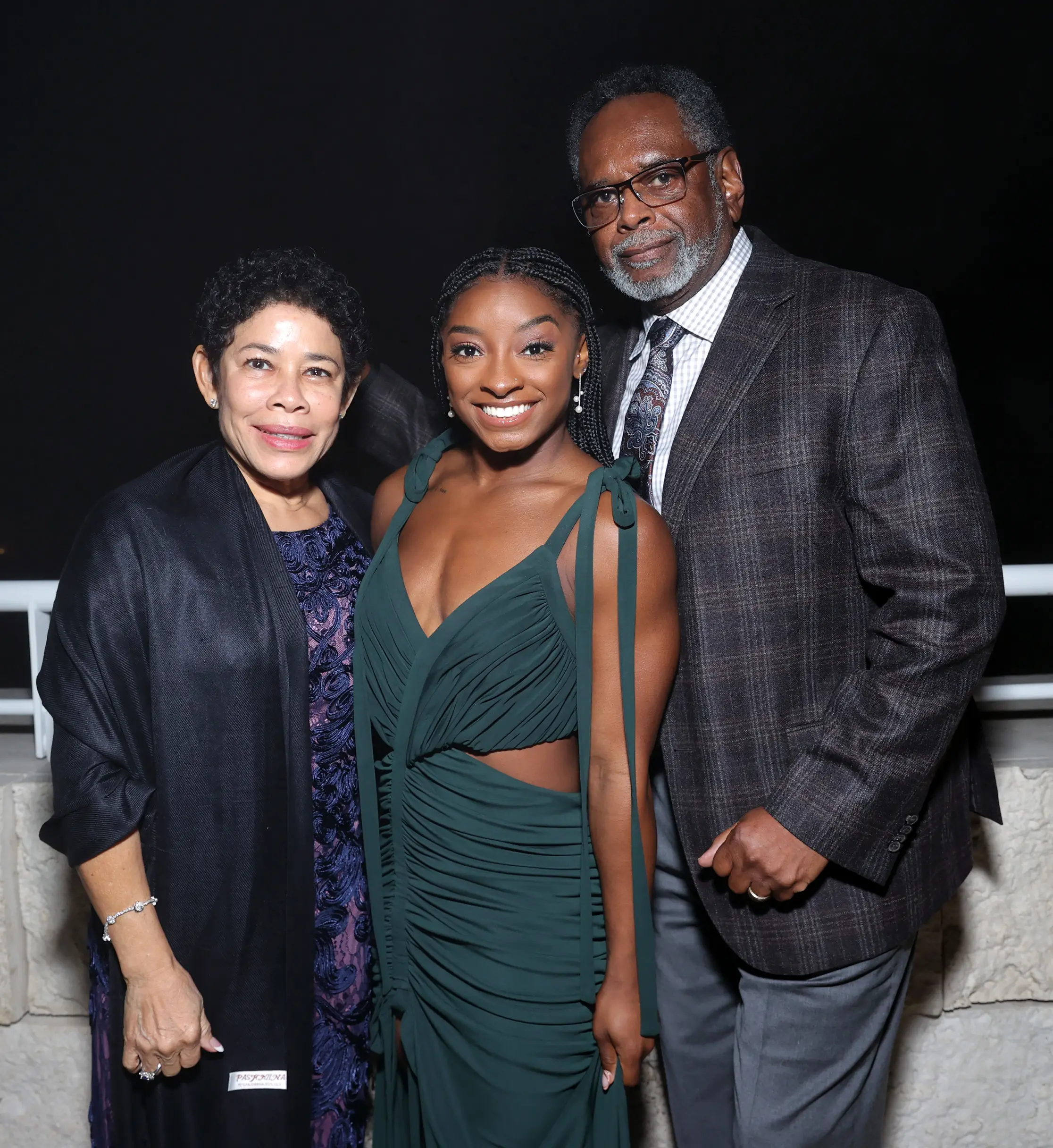 Simone with her adopted parents Ronald and Nellie. (Emma McIntyre/Getty Images for InStyle)