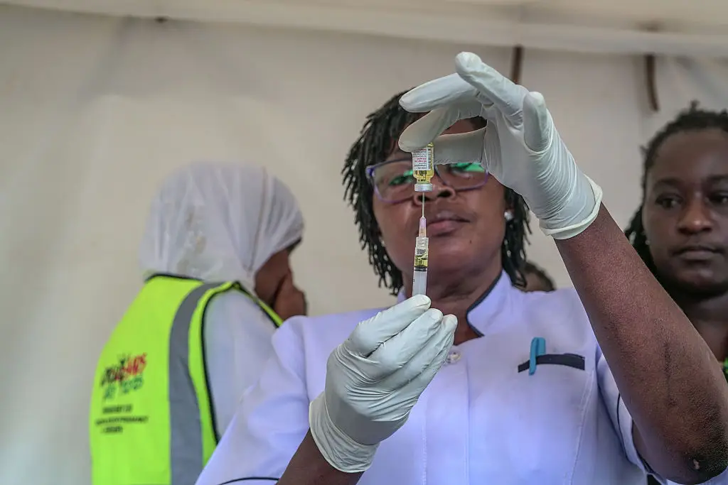  A healthcare worker fills a syringe with a dose of lenacapavir, a long-acting HIV pre-exposure prophylaxis (PrEP) injection, during the drug's rollout in Nakuru, Kenya (Photo by James Wakibia/SOPA Images/LightRocket via Getty Images)
