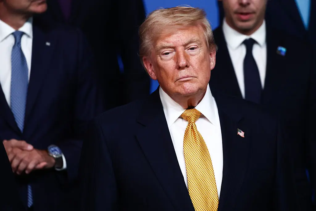 The president noted that he is 'not happy' with Iran following overnight US strikes. (Jakub Porzycki/NurPhoto via Getty Images)