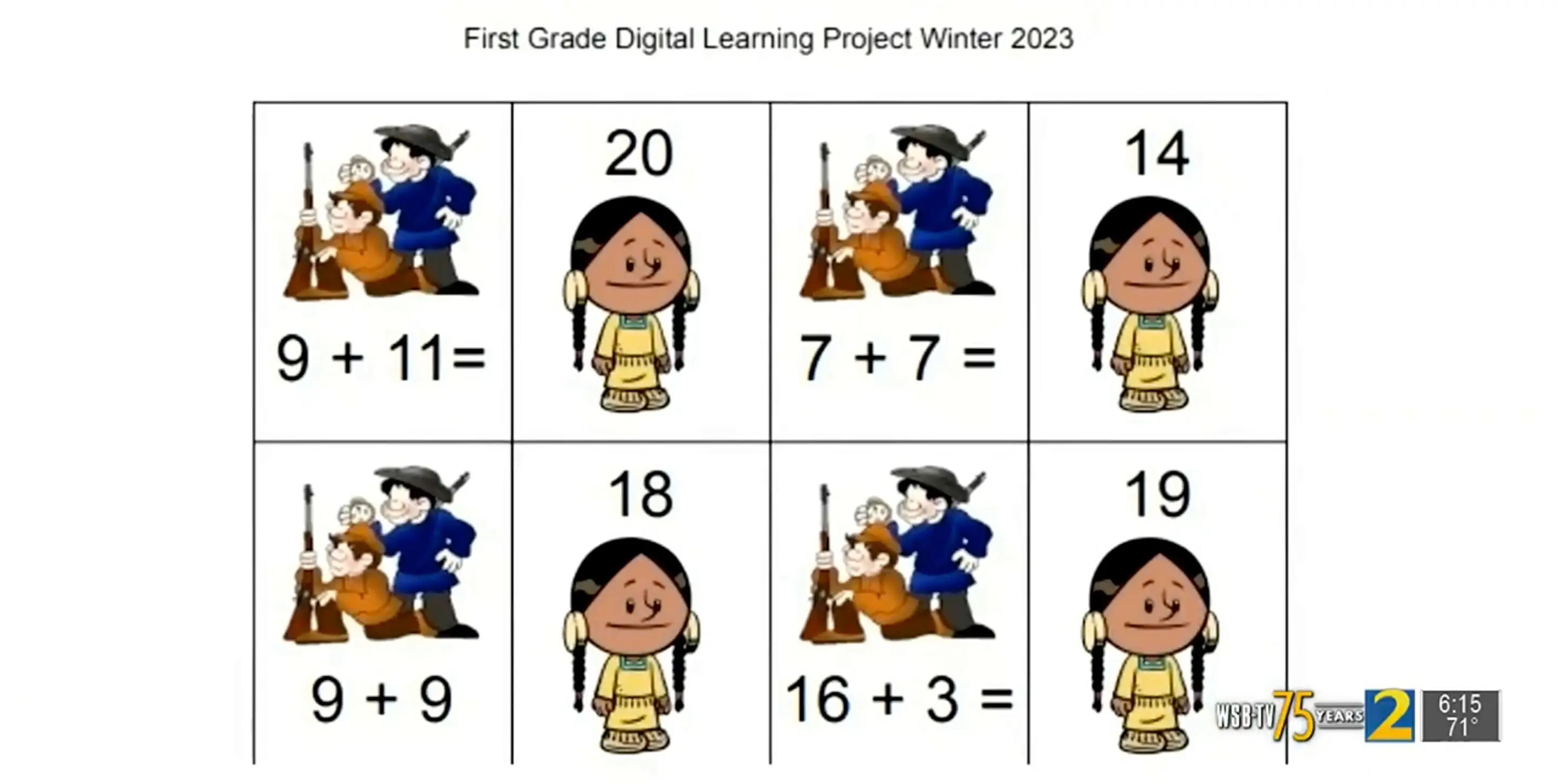 The homework has been called racially insensitive.