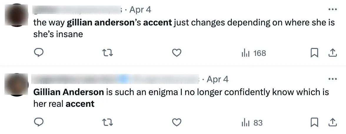 Film fans have been discussing Anderson's accent online. (X)