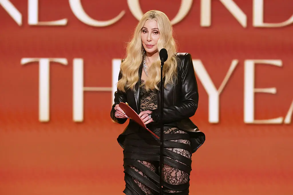 Cher was left red-faced after fumbling her announcement but Kendrick and co took it like champs (Kevin Winter/Getty Images for The Recording Academy)
