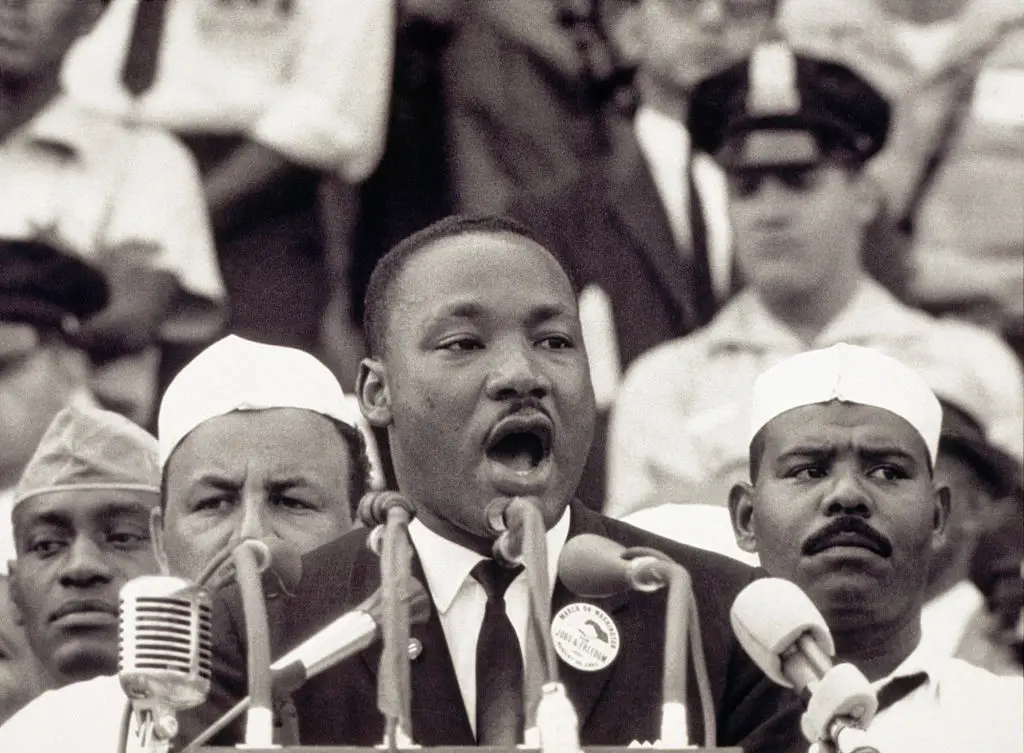 Martin Luther King Jr giving his infamous speech in Washington, 1963 (Getty Images/Bettmann)