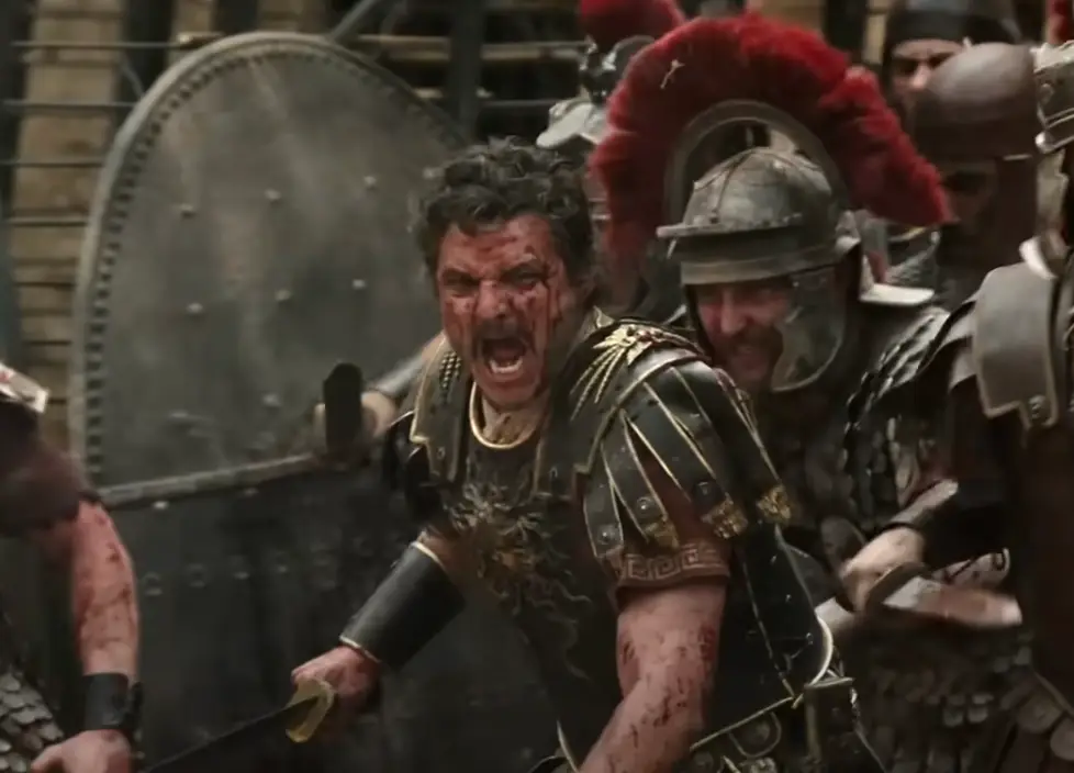 Pedro Pascal stars alongside Paul Mescal in Gladiator II (Paramount Pictures)