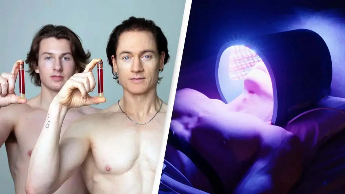 Man spending $2m a year to reduce biological age uses his son, 17, as his 'blood boy'