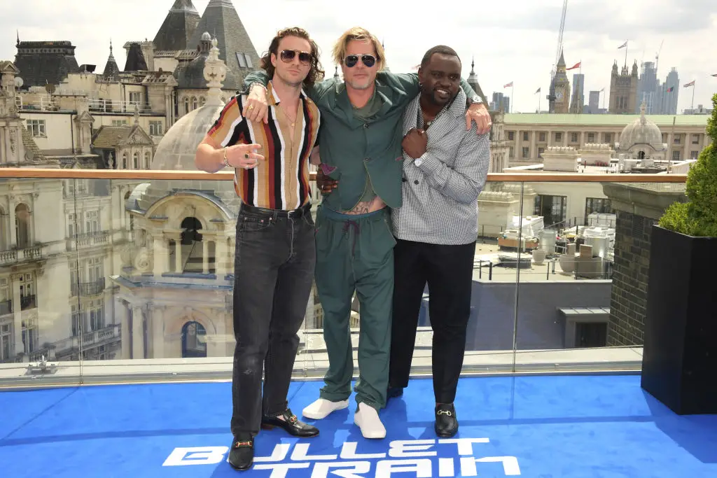 Pitt's 'Alpha' and 'Omega' tattoos are located on his lower torso (David M. Benett/Dave Benett/WireImage)