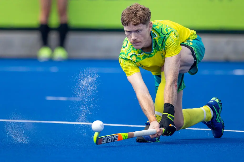 Australian field hockey player Matt Dawson broke his ring finger ahead of the 2024 Olympics. (Tim Clayton/Corbis via Getty Images)