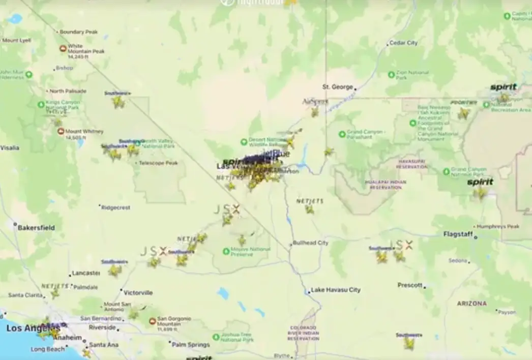 525 private jets departed the city according to a flight tracker shared on social media.