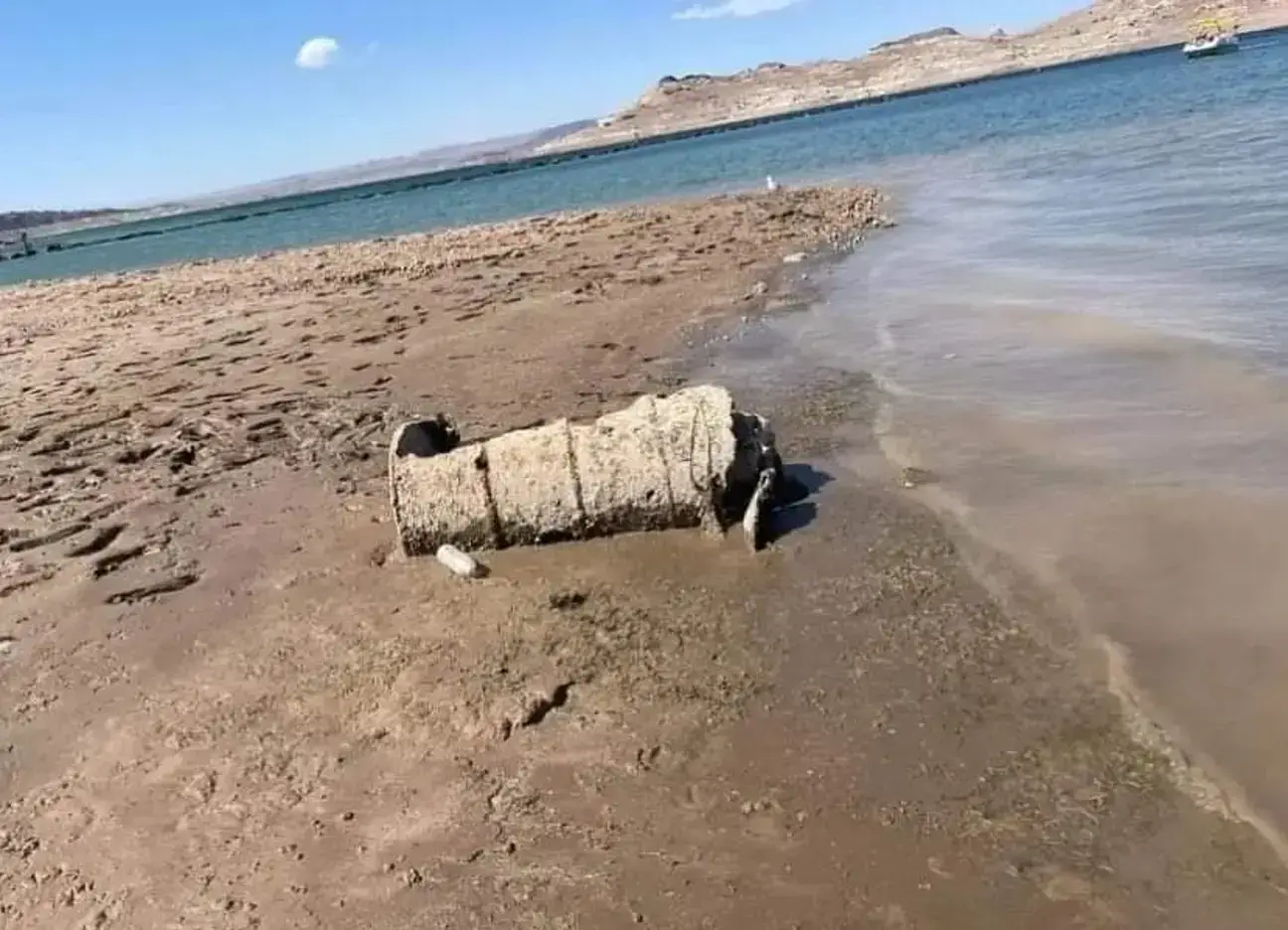 A barrel containing human remains was found at the lake.