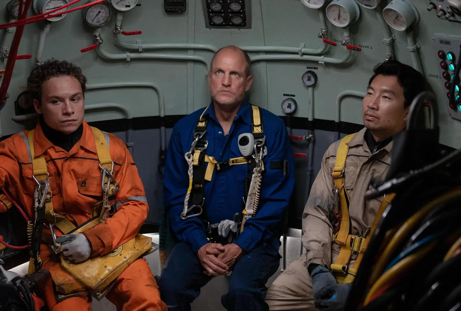 Last Breath stars Woody Harrelson, Simu Liu and Finn Cole (Focus Features) 