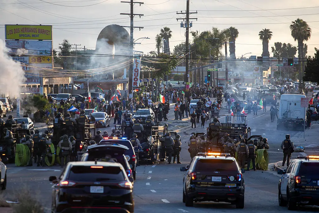 Protests erupted in LA over the weekend following ICE raids (RINGO CHIU/AFP via Getty Images)