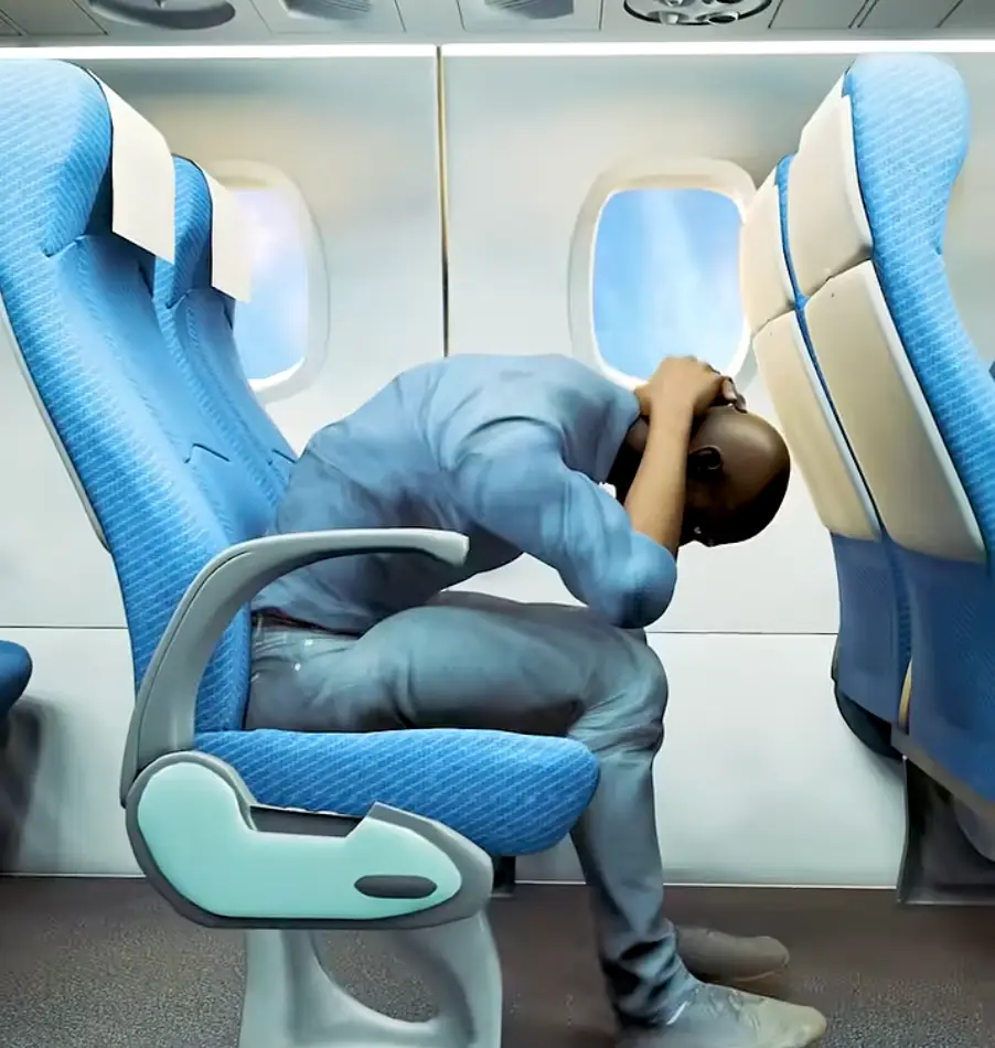 Passengers should assume the brace position in the event of an emergency (YouTube/zackdfilms)