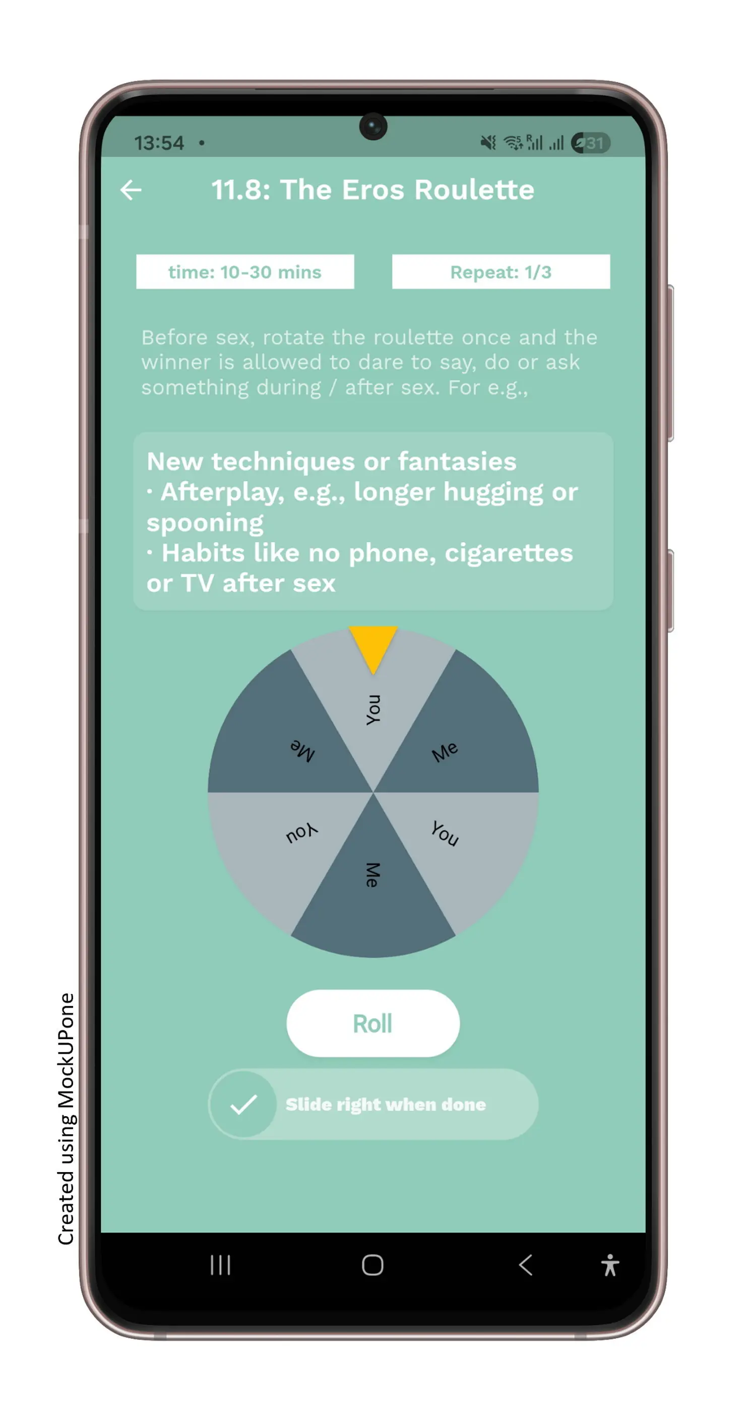 The app includes techniques and exercises to help with premature ejaculation (SWNS)