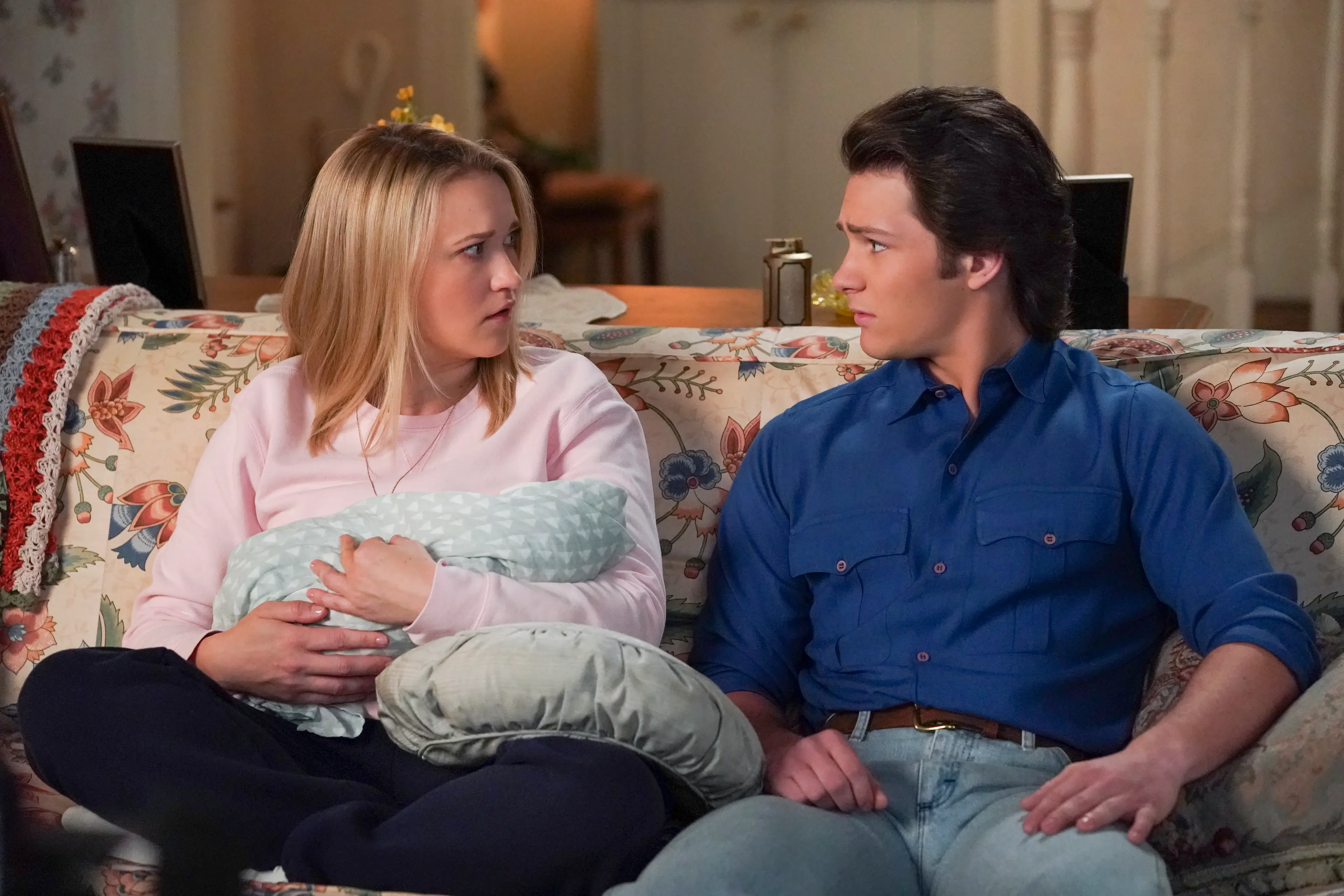 The on-screen couple worked with a coordinator to navigate their age-gap. (CBS)