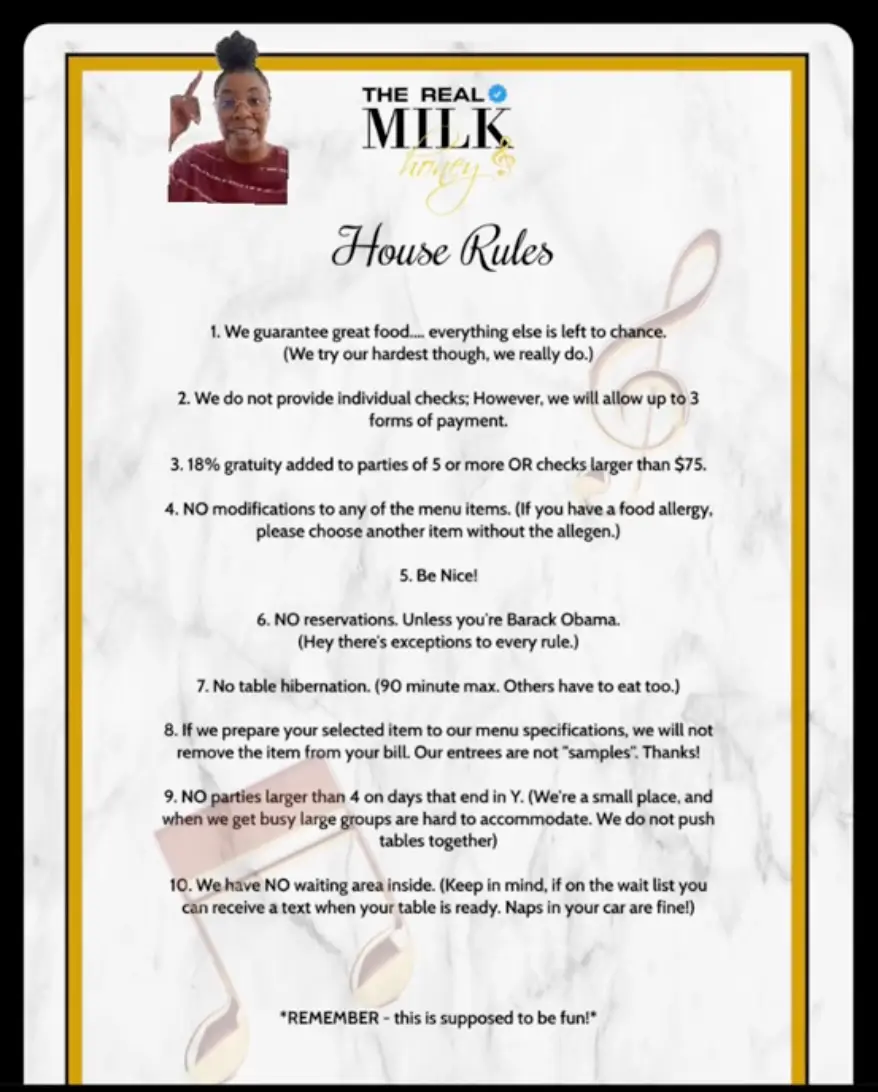 The controversial house rules have sparked an online debate.